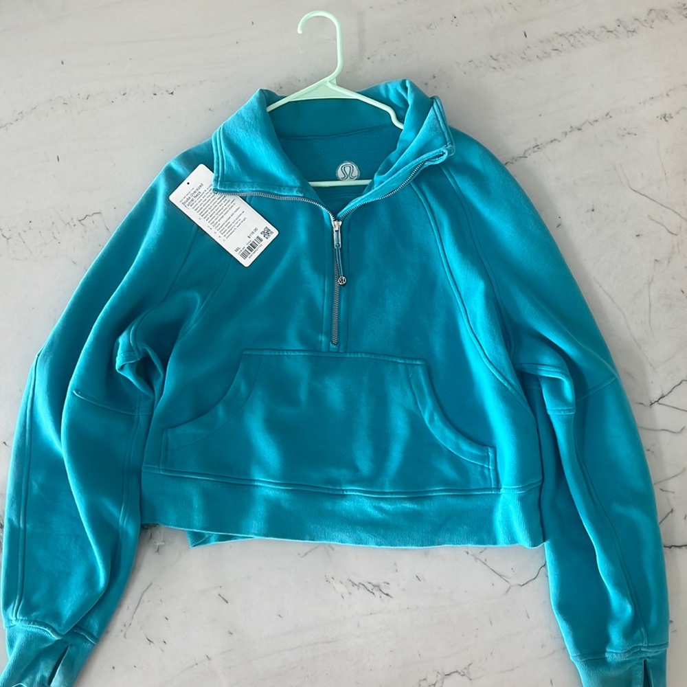 Lululemon Scuba half zip, flannel neck, M/L